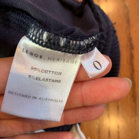 Legoe Heritage Cotton Fitted Sweatpants | Navy Blue | 0 - US 4/SMALL - Picture 10 of 10